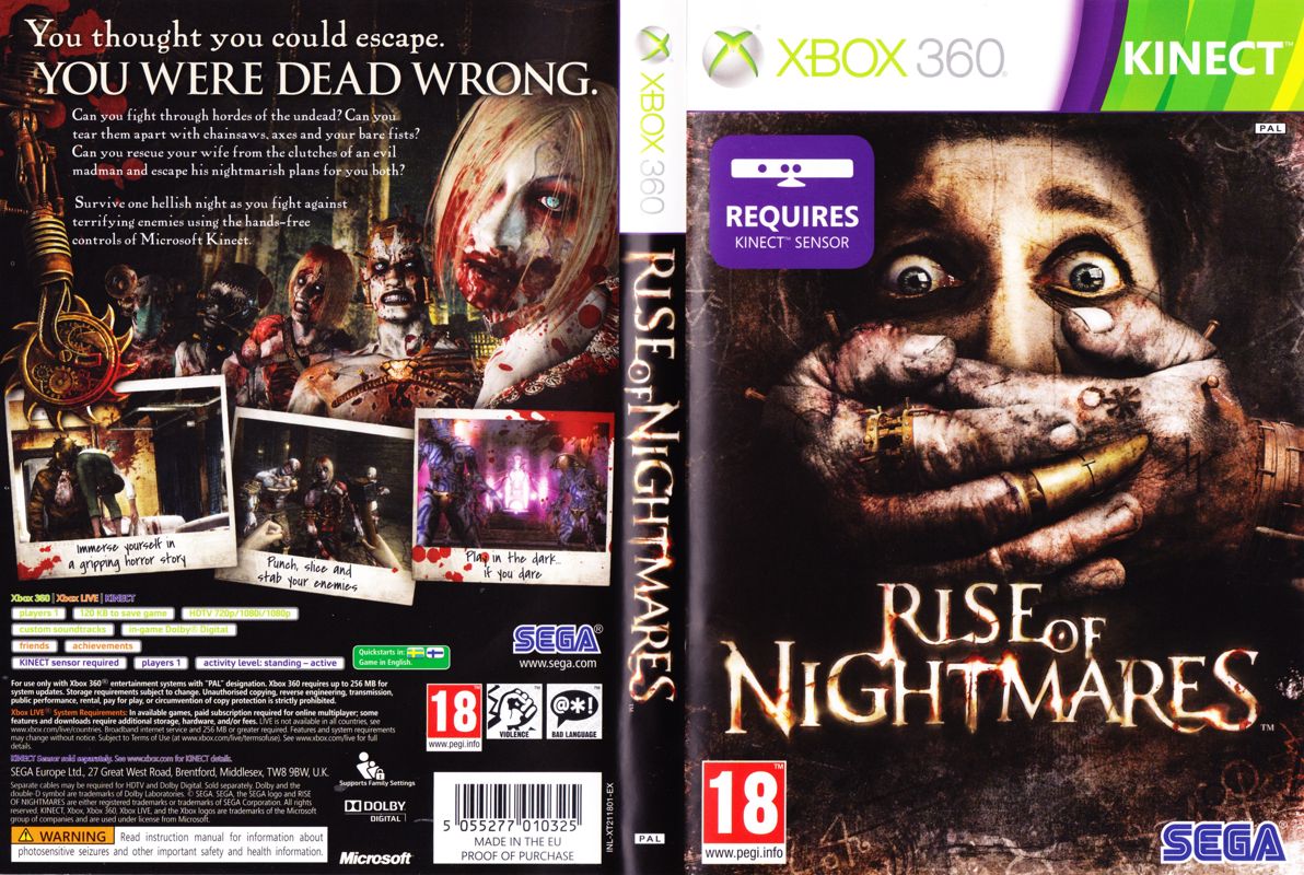 Rise of Nightmares box art for Xbox 360